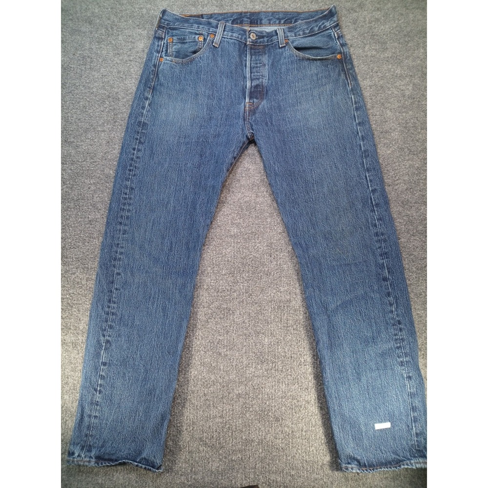 Levis 501 Jeans Mens 34x32 Stonewash Blue Regular Straight Leg Denim Button Fly